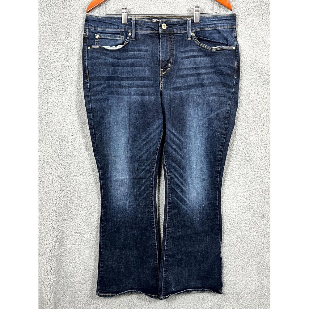 Denizen From Levi's Jeans Women 36x28 Blue Whiskers Denim Stretch Modern Bootcut